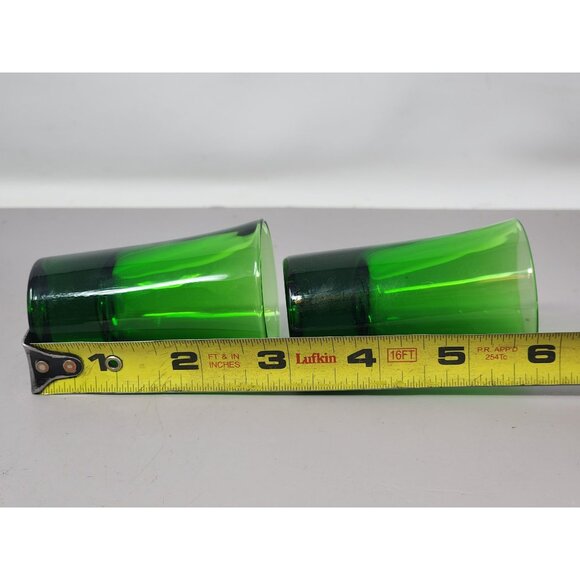 Vintage Emerald Green Glass‎ Beer Mug & Jagermeister 2 Shot Glasses Set - Picture 15 of 15